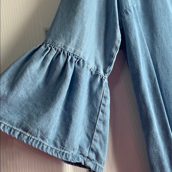 Zara Denim Flare 3/4 Sleeve Dress - Worn Once, Beautiful and Unique! - Picture 2 of 3